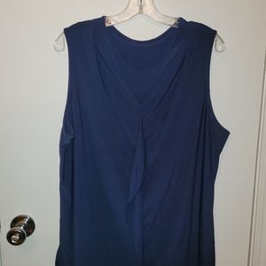 Roz&Ali Sleeveless Navy Blue Blouse